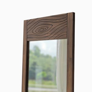 Miroir vertical en bois foncé - motif tronc d'arbre HILO